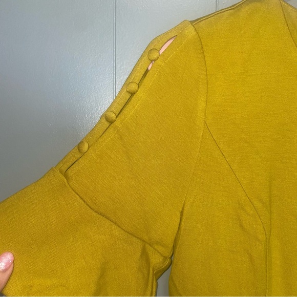 Boden Alexis Jersey Mustard Yellow Knee Length Dress 6P - Picture 5 of 11